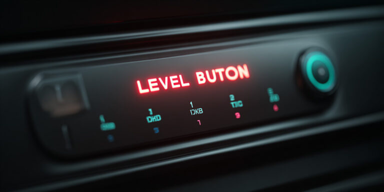 Illustration of a game-like Level-Up button with five progressing steps, representing how basic prompts evolve into advanced versions.