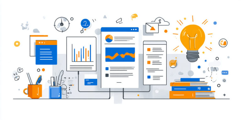 Infographic illustration showing three weekly prompt flows: business market briefing, creative content sprint, and personal knowledge growth, each with modern flat icons.