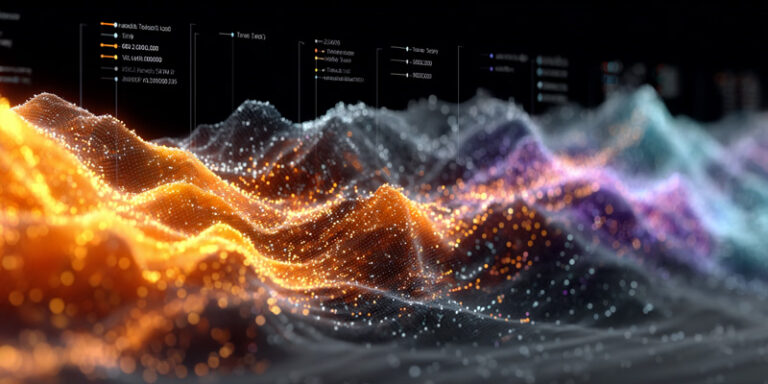 Futuristic illustration showing cross-modal prompts workflow: text turning into images, then into glowing music waveforms, with neon colors on a dark background.