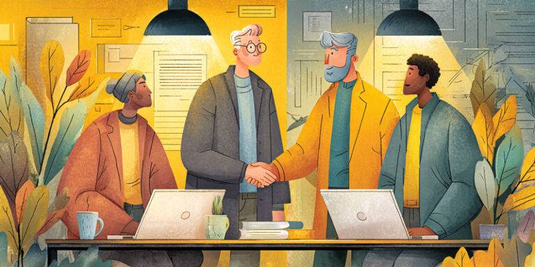 Infographic showing freelancers using AI prompts to improve emails, proposals, and portfolios that lead to closed deals and client success.